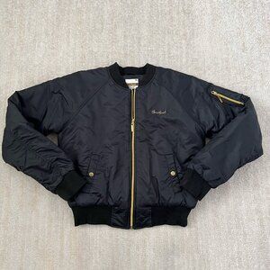 Y2K South Pole Zip Up Black Gold Bomber Jacket XL
